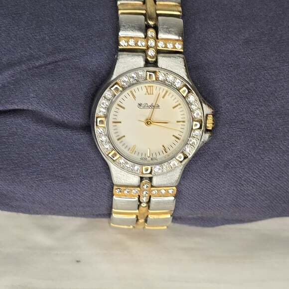 Vintage Dufonte Lucien Piccard Ladies Two Tone Watch Crystals 7.5\